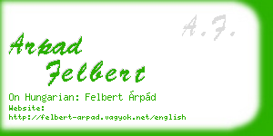 arpad felbert business card