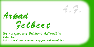 arpad felbert business card